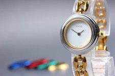 【Quasi MINT】Gucci Change Bezel 11/12.2 5 Colori Orologio Vintage Donna Oro...
