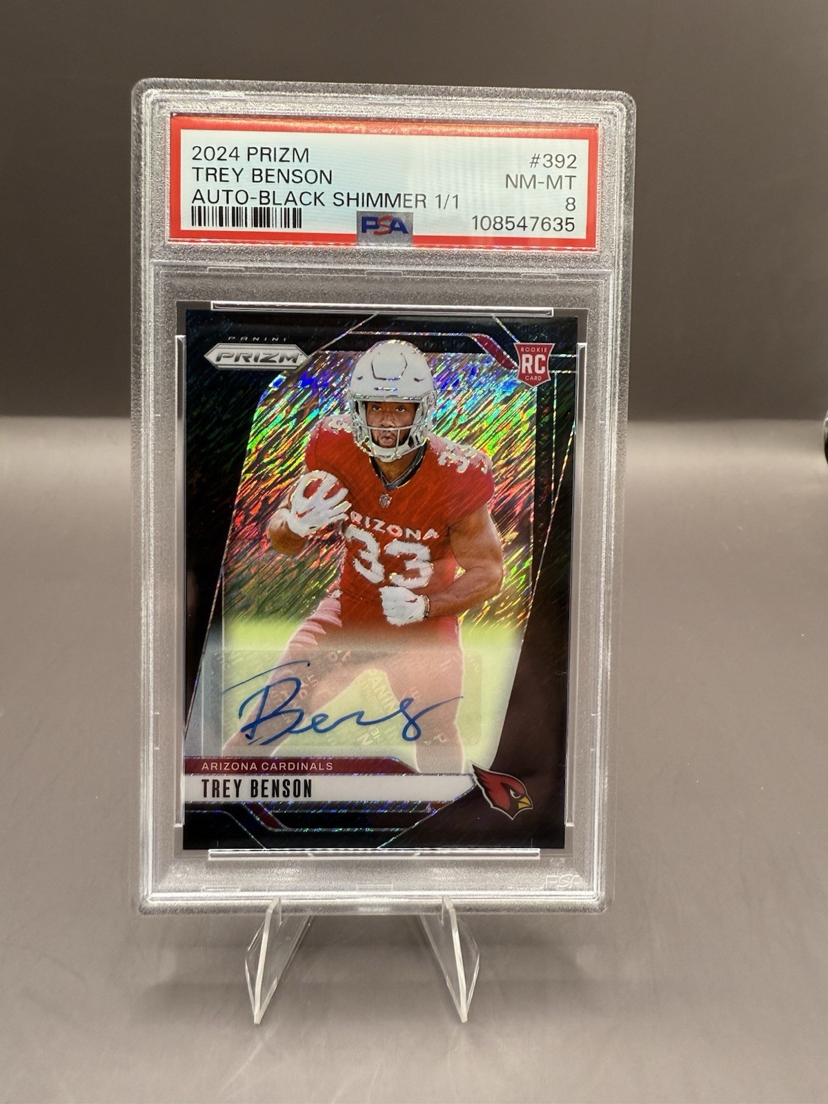 2024 Trey Benson Black Shimmer Prizm Rookie RC Auto Autograph 1/1