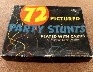 Antique 1935 Whitman Card Game: Complete "72 Pictured Party Stunts" Vintage Rare