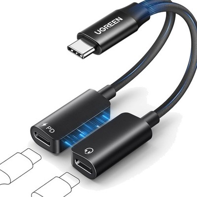 USB C Splitter Magnetischer Adapter 2 in 1 für Kopfhörer und 60W Schnellladung