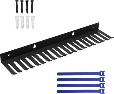 Trustaloa 19 Slot Wall Mount Cable Cord Organizer Rack w/ Reusable Ties + Screws