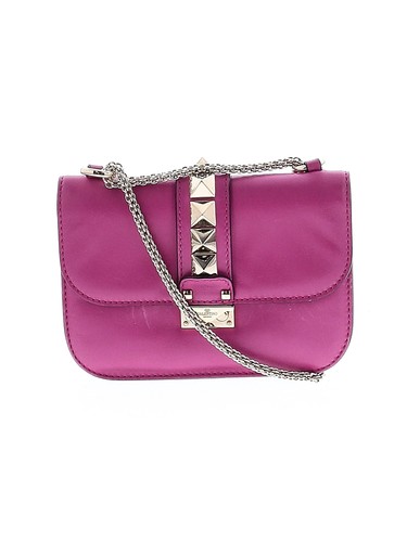 Valentino Women Pink Leather Crossbody Bag One Size