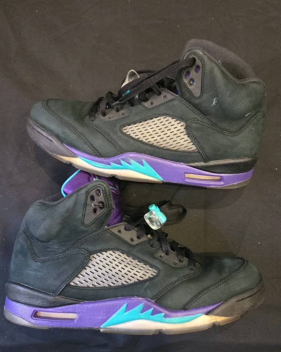 SAOLA Air Jordan 5 Retro Nero Uva Sneakers Uomo 136027 007 Taglia 10