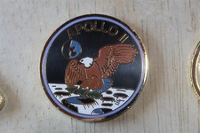 CLOISONNE SPACE MEDAL APOLLO 11 XI INTERNATIONAL AEROSPACE HALL OF FAME