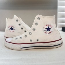 Converse Chuck Taylor All Star Canvas Hi Top White Sneakers Youth Size 2