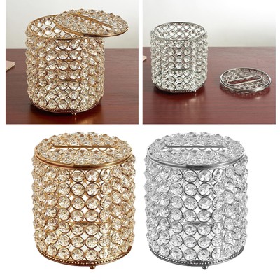 Tissue Box Round Elegant Napkin Holder for Living Room Hotel Office Car