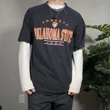 Vintage Oklahoma State Cowboys Shirt Mens XL Black NCAA Football Tee Jays 90s