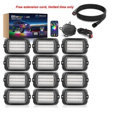 Q1 Max RGB IC Rock Lights Chasing Color, 12 Pods Super Bright Underglow Light