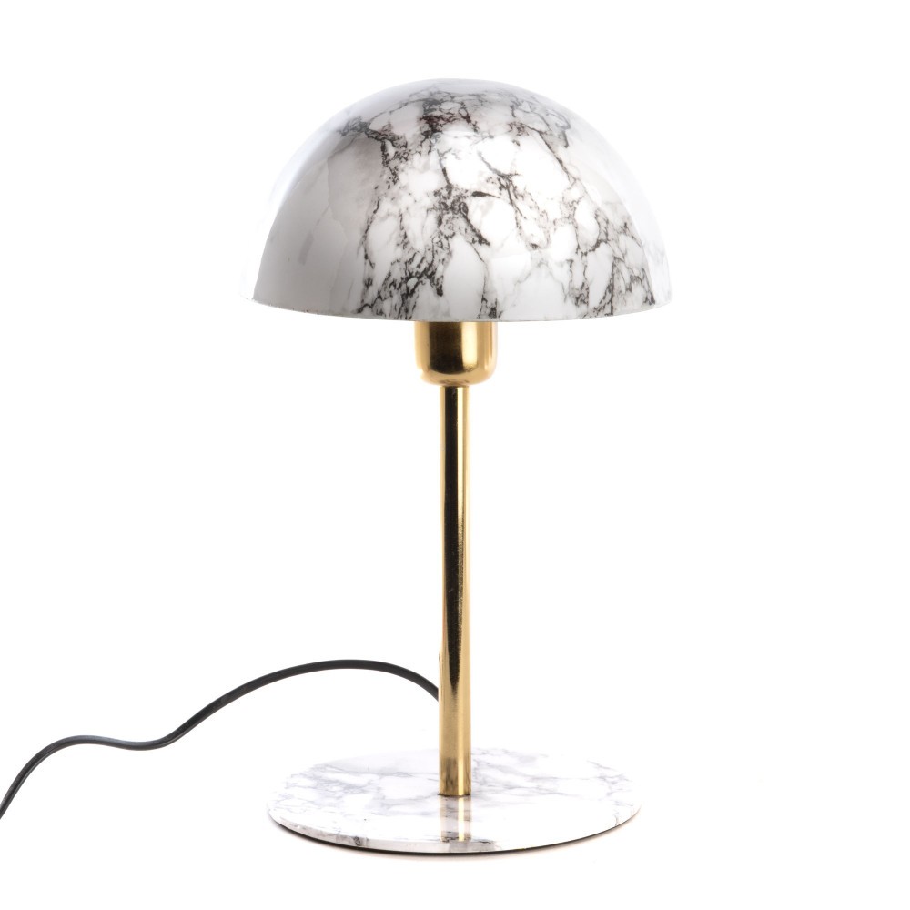 Non Communiqué Blanc Lampe Basile Marbré - Amadeus - Métal - Image 2