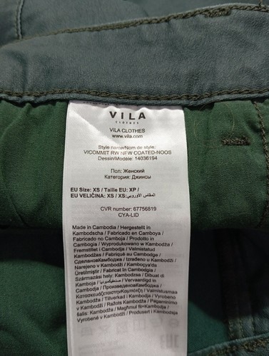 VILA Pantalón elástico Mujeres Talla EU 34 verde look casual - Imagen 3 de 5
