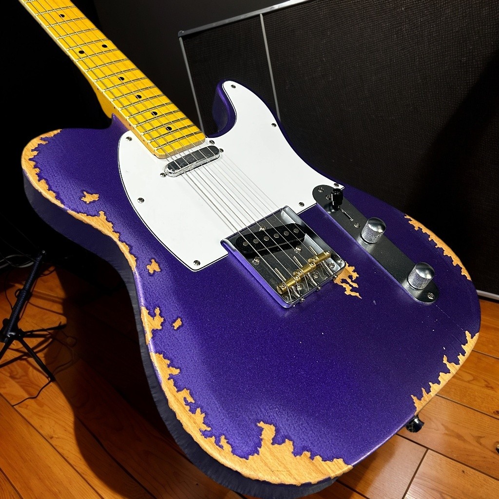 Relic Tele Electric Guitar Metallic Purple Color Maple Fretboard Alder Body
