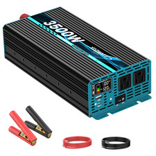 1500W/3500W pure Sine Wave Inverter  12V DC to 110V AC  Dual USB  RV/Camp