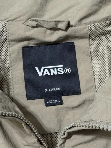VANS Ronnie Color BL Men’s XL Beige/Yellow Checkered Full Zip Windbreaker image 4
