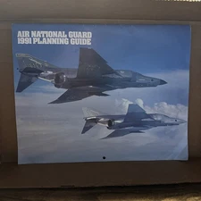 Air National Guard 1991 Planning Guide Oversize Calendar Airplane USA
