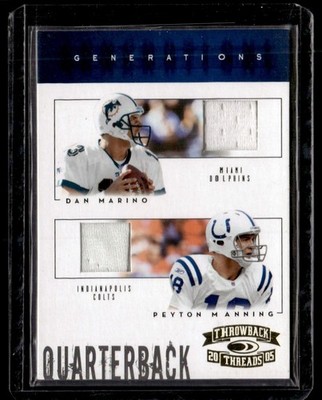2005 Donruss Throwback Threads Generations Dual Jersey Dan Marino/Payton Manning