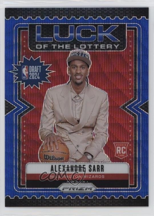 2024 Panini Prizm Luck of the Lottery Blue Wave 152/175 Alexandre Sarr #6 1r81