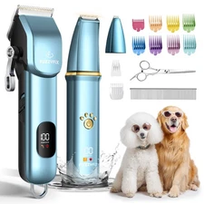 Dog Grooming Kit, Dog Clippers for Grooming for Thick Curly Coats, Profession...