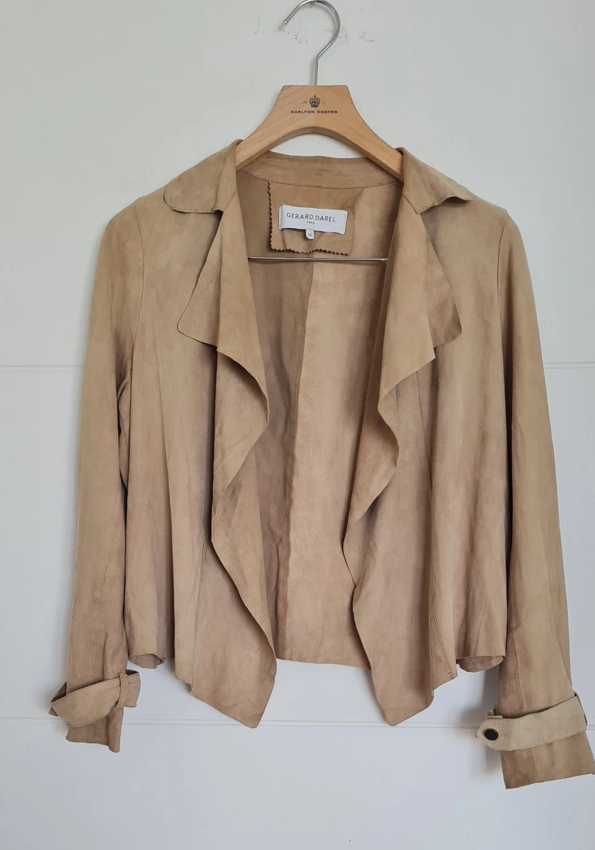Veste Femme Gérard Darel Cintrée à Carreaux – Taille M (38/40), Beige Taupe, Légère