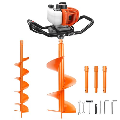 #ad 63CC Gas Powered Post Hole Digger Earth Auger Borer 6quot; 10quot; Bit amp; 3PCS Extension $169.99