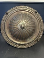 VINTAGE 16” PRESSED BRASS HANGING ANTIQUE LAMP 4-5 LIGHT BODY PART CHAIN LOOPS