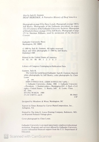 "The Week the World Heard Gallaudet" by Jack R. Gannon - Picture 3 of 4