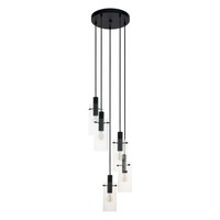 Schwarz Durchsichtig Moderne HäNgelampe Pendelleuchte 5X60W/E27 35X150 [Cm]