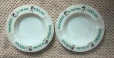 Vintage Kool Cigarettes Ashtrays White Milk Glass Set of 2 Penguin