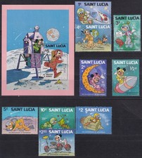 Product Image: F-EX62830 ST LUCIA MNH 1979 WALT DISNEY 10th ANNIV MOONWALK MICKEY MOUSE GOOFY
