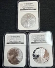 2006-W/P $1 American Silver Eagle 20th Anniversary 3 Coin Set NGC MS70 / PF70 #2
