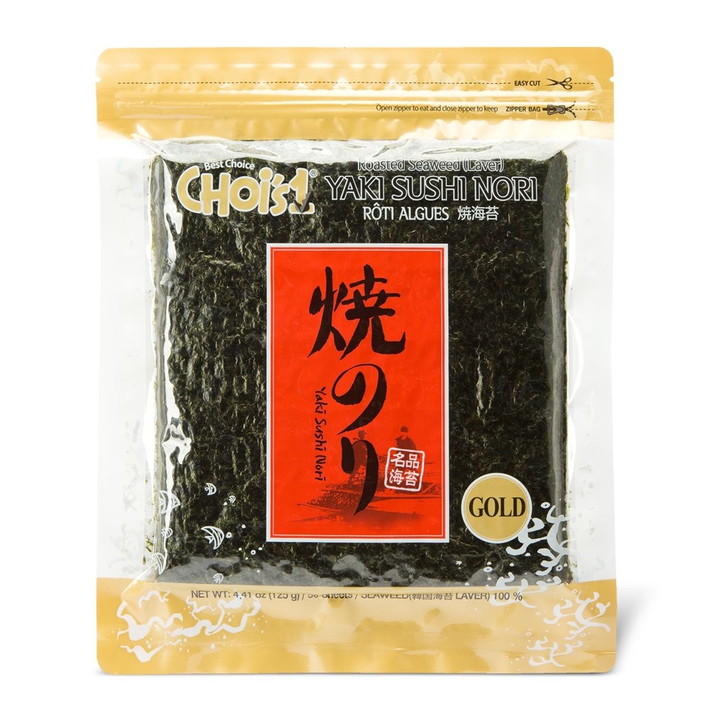 CHOI'S 1 DAECHUN Sushi Nori Seaweed, Roasted, 50 Count (Pack of 1)
