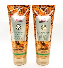 2-Pack Bath & Body Works Milk CINNAMON SUGAR PRETZEL COOKIE Body Cream 8 oz