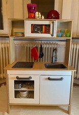 IKEA Kinderküche aus Holz mit sehr viel Zubehör Mikrowelle Kaffeemaschine
