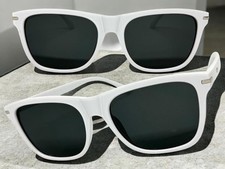 Classic Elegant Vintage Retro Hardcore Biker SUNGLASSES White Frame Dark Lens