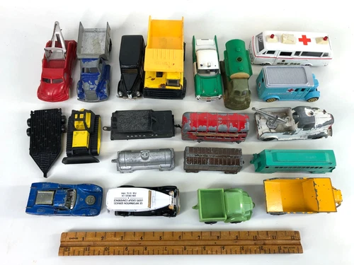 Lot of Vintage Die Cast & Plastic Vehicles & Trains Toys ERTL Corgi Tonka Japan