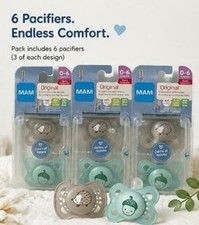 MAM PORCUPINE/ACORN Pacifiers Colors of Nature 0-6 3pks of 2 6 Pacifiers Total 