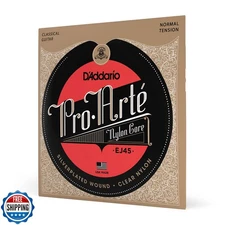 D'Addario Pro Arté Nylon Classical Guitar Strings, EJ45, Normal Tension, 6-St