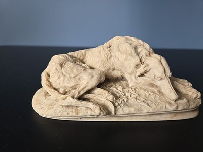 Paul Gayrard London Resting Dog Irish Wolfhound Deer Hound Signed A. Deva Statue