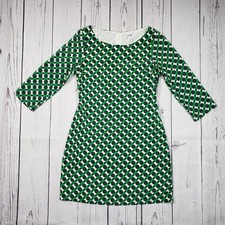 Old Navy Green, Navy Blue & White Geometric Long Sleeve Slip Dress Size XS
