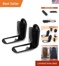 2 Pcs Foldable Hair Brush with Mirror Portable Travel Hair Brush Pocket Size Ant