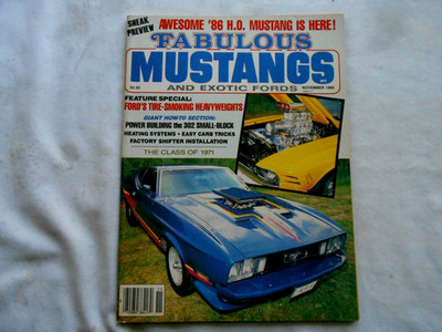 FABULOUS MUSTANGS AND EXOTIC FORDS Magazine-NOVEMBER,1985