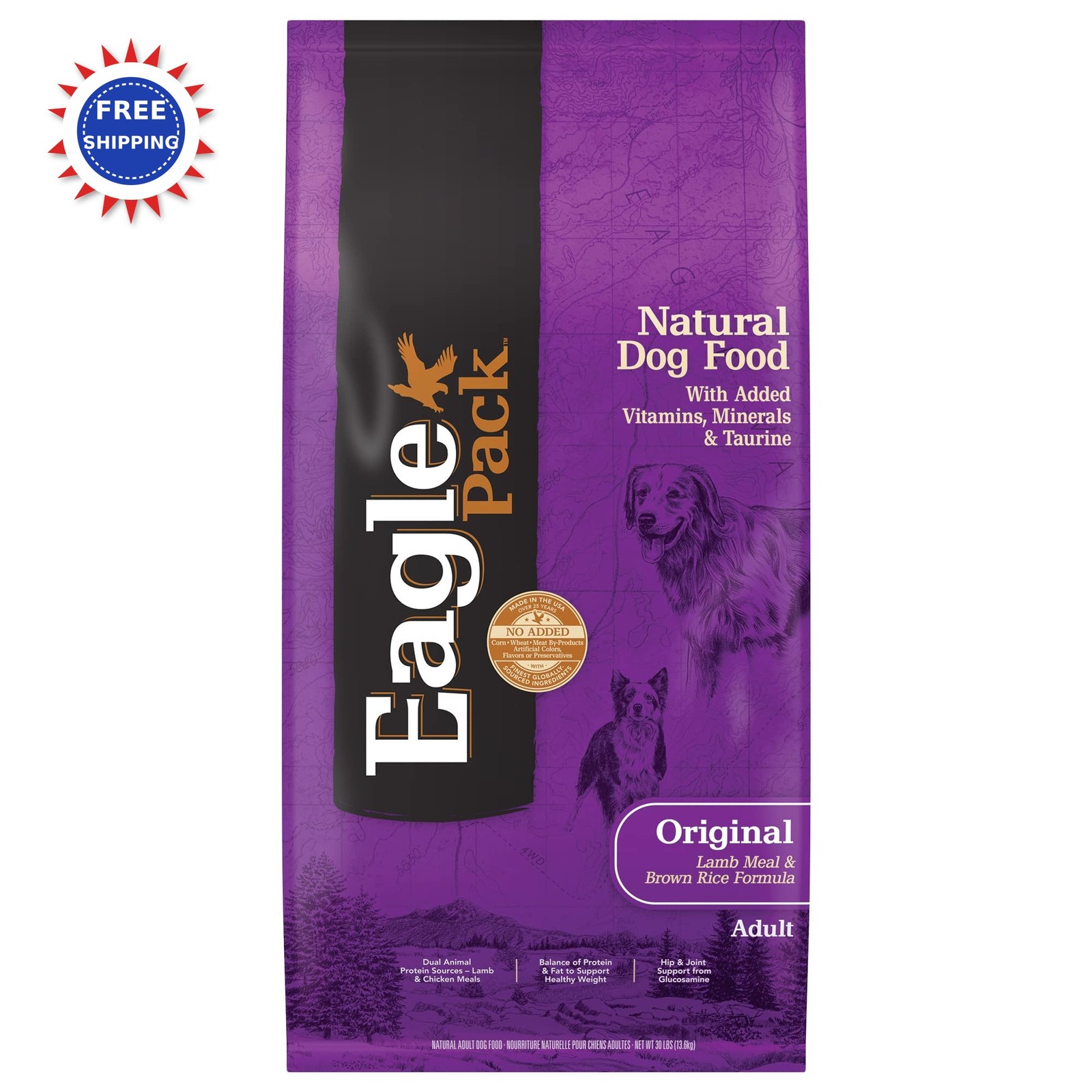 Dry Natural Lamb & Rice Eagle Pack 30 Pound Bag Treats Chews