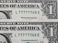 *SUPER RARE TRUE MATCH* Matching Fancy Serial Numbers $1 Solid Binary 6s 7s