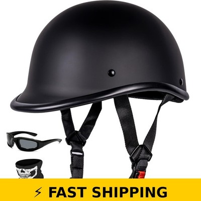 Yesmotor Vintage Motorcycle Half Helmet - Open-Face DOT Approved