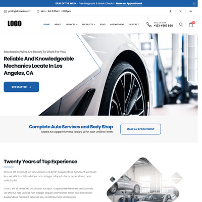   Auto Services Website Design zum Verkauf + KOSTENLOSES VPS Webhosting