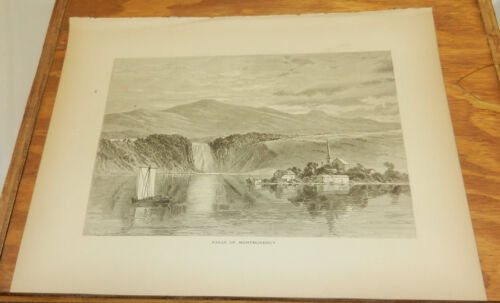 1874 imprimé antique/CHUTES DU FLEUVE MONTMORENCY, QUÉBEC, CANADA - Photo 1 sur 1