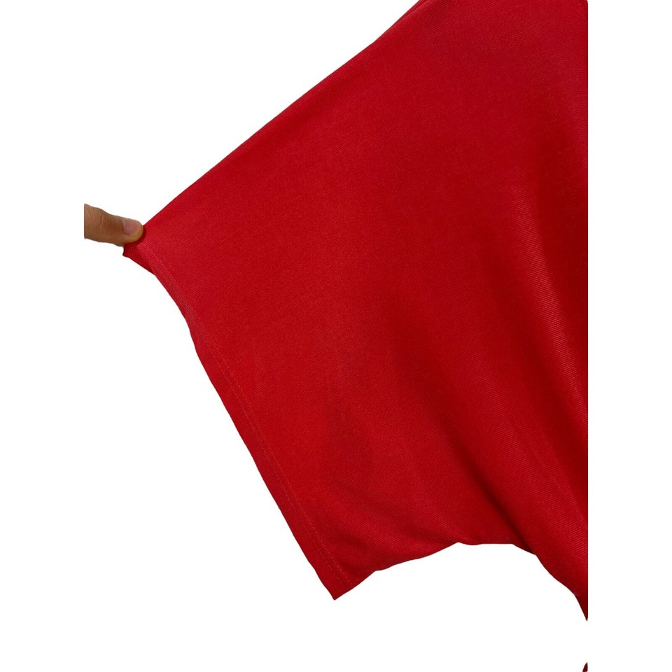 The Vanity Room Womens size Small dress coral tiered knit surplice mini