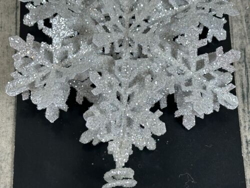 The Christmas Shoppe White Glimmering Snowflake Star Christmas Tree Topper - Picture 4 of 5