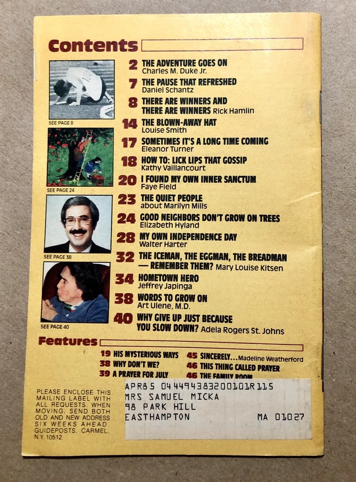 Guideposts Magazine 1980s (July 1984) Charlie Duke, Walking on the Moon, VG! - Image 2 of 3