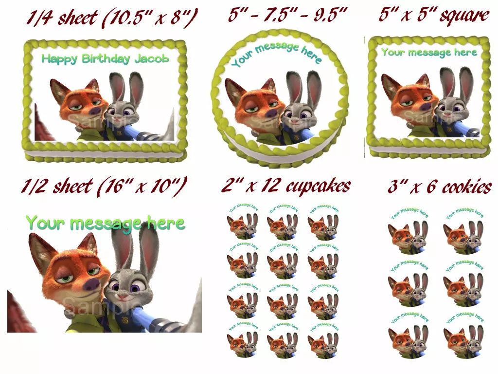 Zootopia Cupcake Toppers Zootopia Birthday Party Decorations 