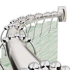Adjustable Curved Shower Curtain Rod 43-72in Rustproof Aluminum Brushed Nickel